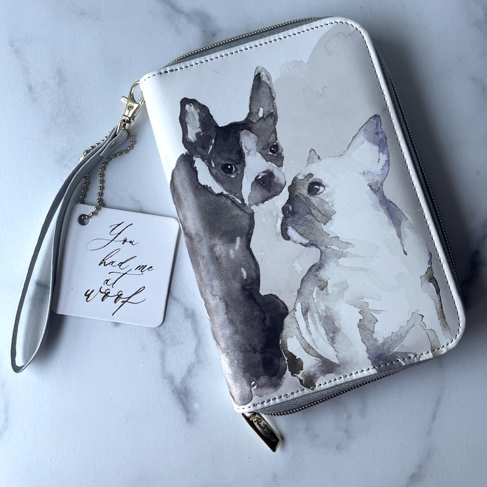Punch Studio French Bulldog Zippered Clutch Journal - Faux Leather